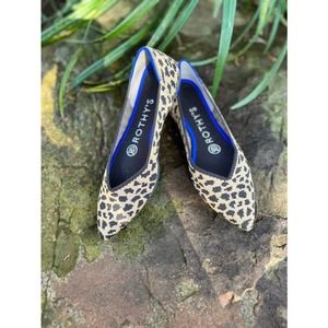Rothy's The Point Brown Leopard Print Flats Size 5
